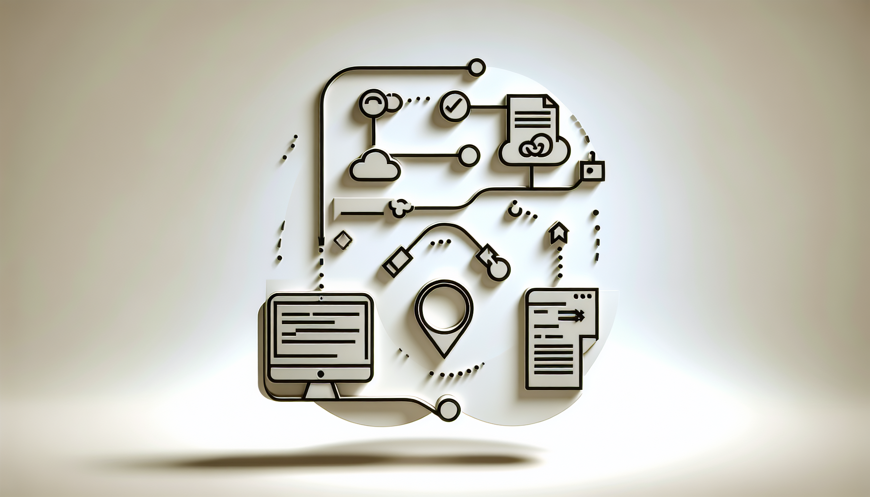 A minimalistic diagram illustrating the process of integrating a online payment system with a server-side scripting language. In the foreground, abstract symbols representing a server-side script and online transactions. The symbols are subtly interconnected, suggesting a process or a flow. In the background, a generic computer symbol hinting at the digital nature of the process. No people, branding, or text is included.